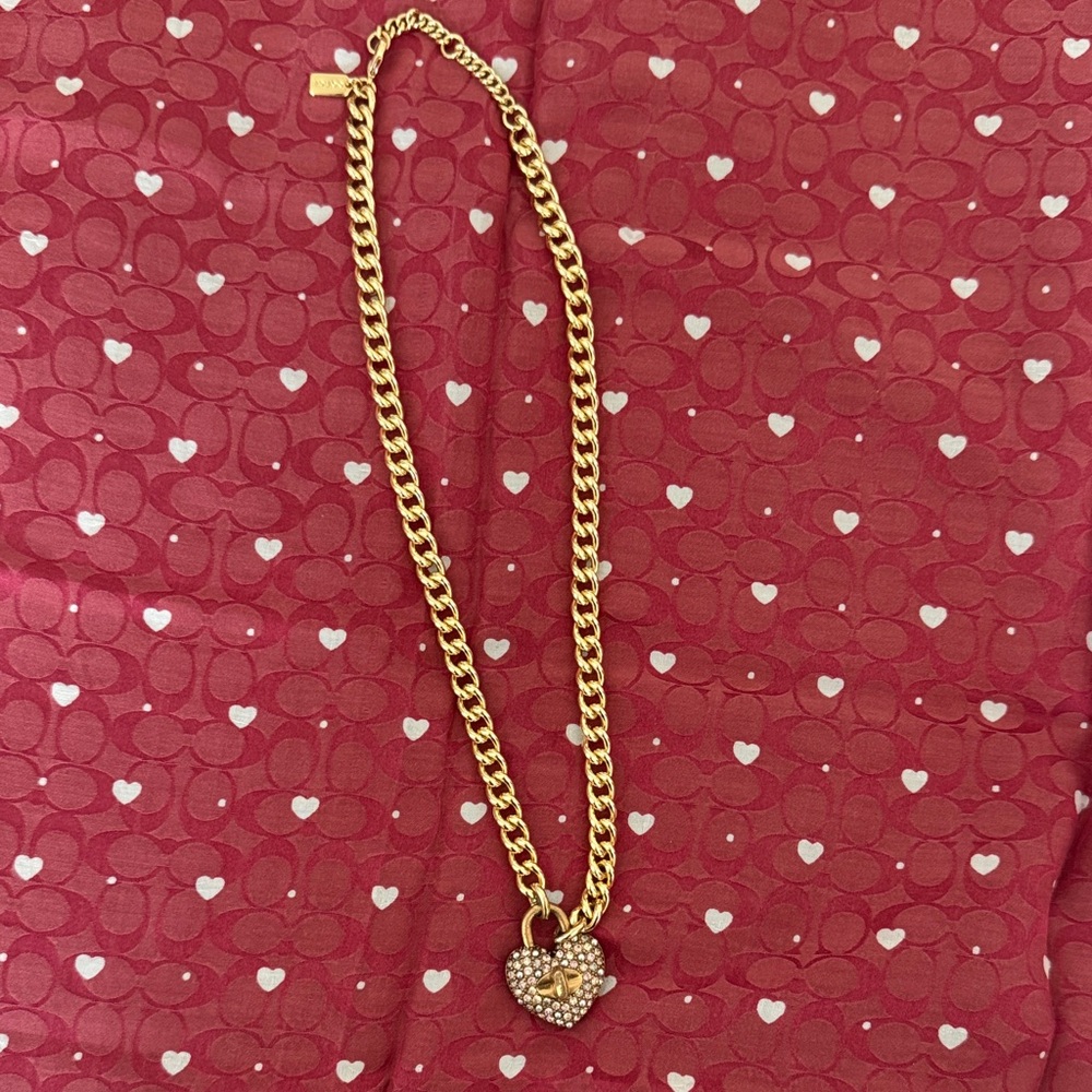 Coach Gold Heart Pendant Necklace